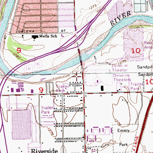Topographic Map of Ark Valley Christian Church, KS