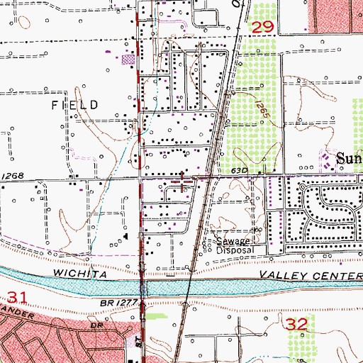 Topographic Map of 63rd and South Seneca Church of Christ, KS