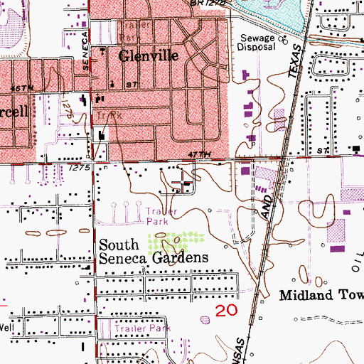 Topographic Map of Forty Seventh Street Church of Christ, KS