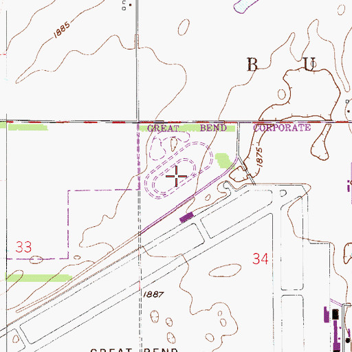 Topographic Map of Barton County Fairgrounds, KS