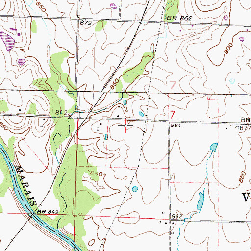 Topographic Map of East Upper Elementary School, KS