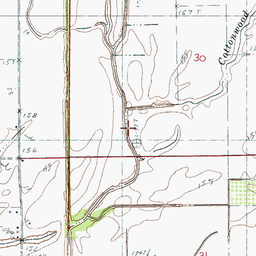 Topographic Map of Cottonwood Slough, AR