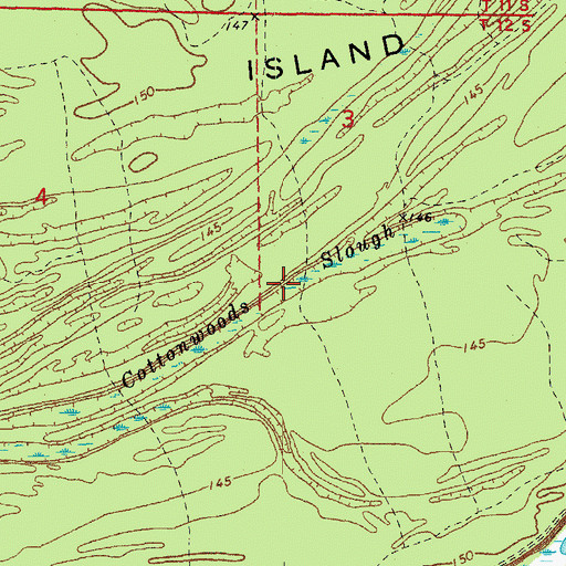 Topographic Map of Cottonwoods Slough, AR