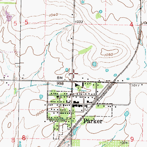 Topographic Map of Parker Elementary School, KS