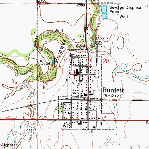 Topographic Map of Pawnee Heights Virtual Learning School, KS