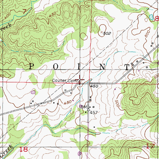 Topographic Map of Coulter Cemetery, AR