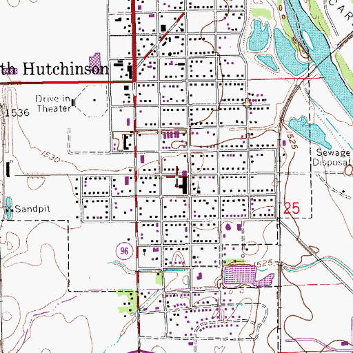Topographic Map of South Hutchinson Elementary School, KS
