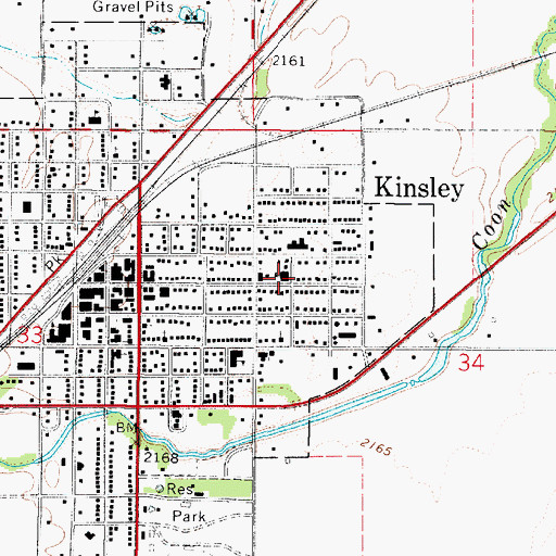 Topographic Map of Saint Nicholas Elementary School, KS