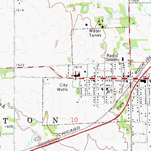 Topographic Map of Fairfield East Elementary School, KS