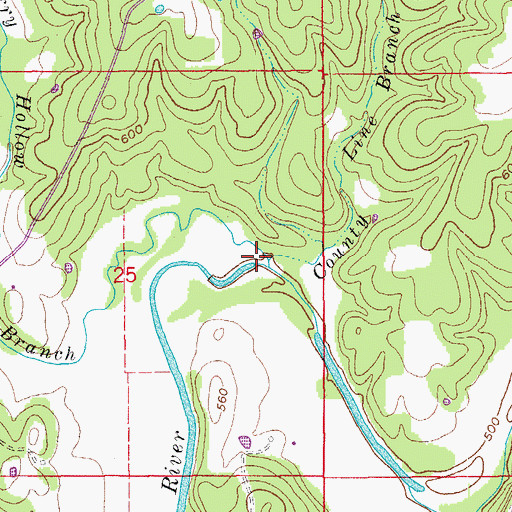 Topographic Map of County Line Branch, AR