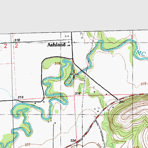 Topographic Map of Kings Creek, KS