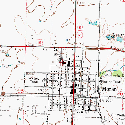 Topographic Map of Marmaton Valley Elementary School, KS