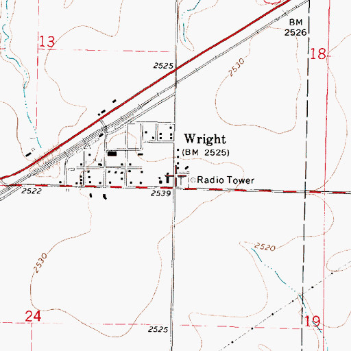 Topographic Map of Wright Elementary School, KS