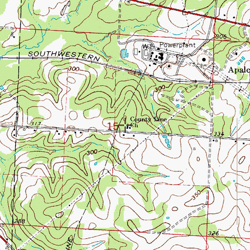 Topographic Map of County Line Church, AR