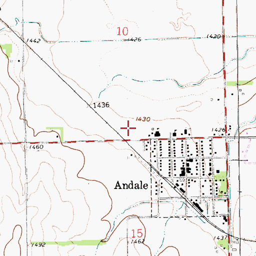 Topographic Map of Andale High School, KS