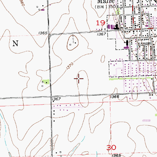 Topographic Map of Maize High School, KS