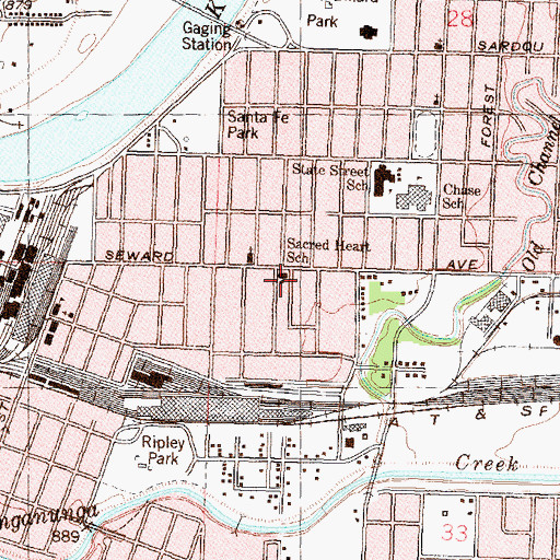 Topographic Map of Holy Family Catholic School, KS