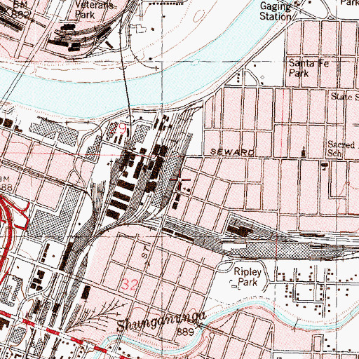 Topographic Map of Our Lady of Guadalupe School, KS