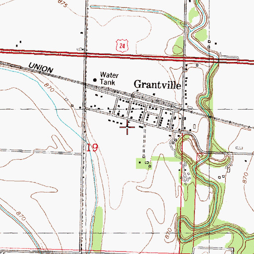 Topographic Map of Grantville Early Childhood Center, KS