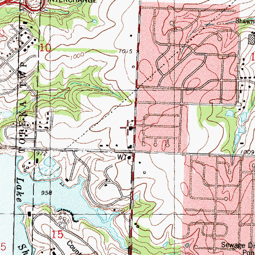 Topographic Map of Lakeview Church of the Nazarene, KS