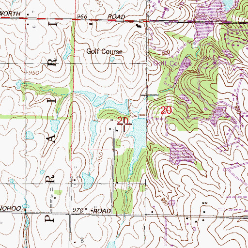 Topographic Map of Bonner Springs Interchange, KS