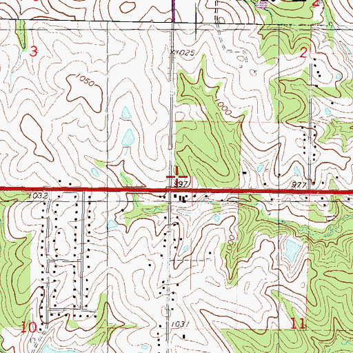 Topographic Map of Roadside Park, KS