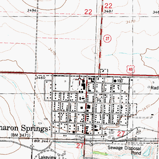 Topographic Map of Wallace County High School, KS