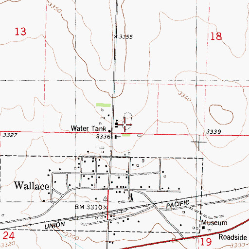 Topographic Map of Wallace Elementary School, KS
