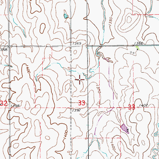 Topographic Map of Sylvan Public Use Area, KS