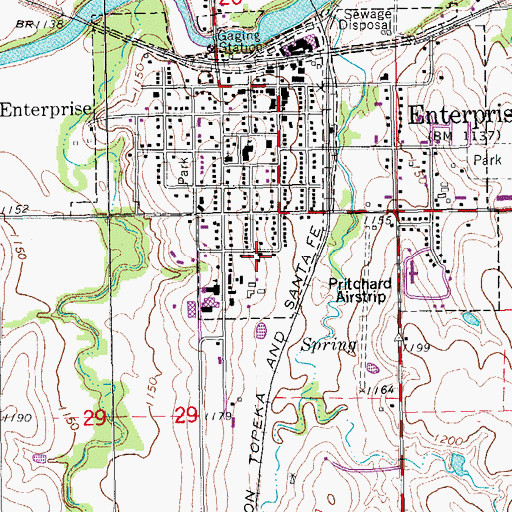 Topographic Map of Enterprise Seventh - day Adventist School, KS