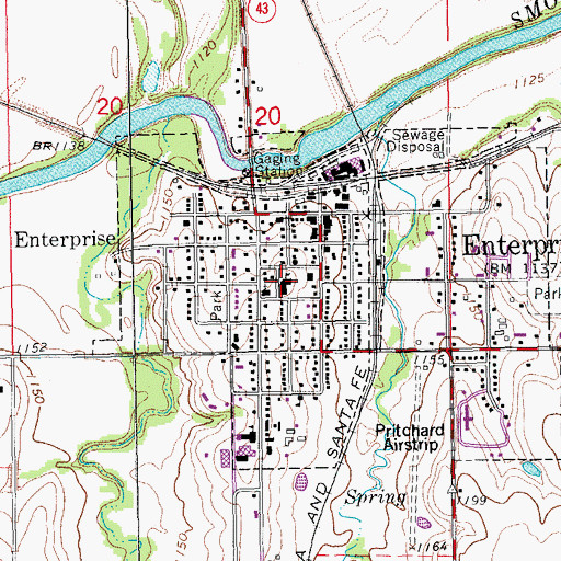 Topographic Map of Enterprise Elementary School, KS