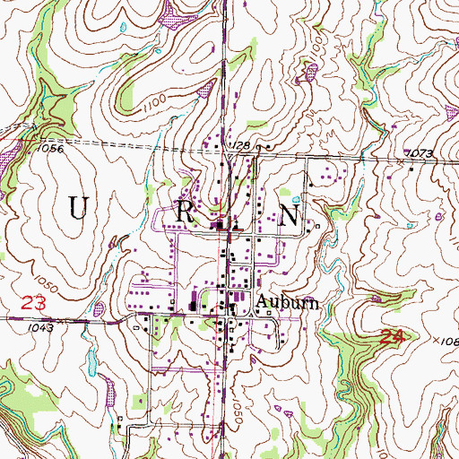 Topographic Map of Auburn Presbyterian Church, KS