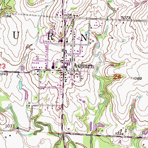 Topographic Map of Auburn United Methodist Church, KS
