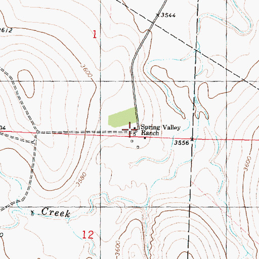 Topographic Map of Spring Valley Ranch, KS