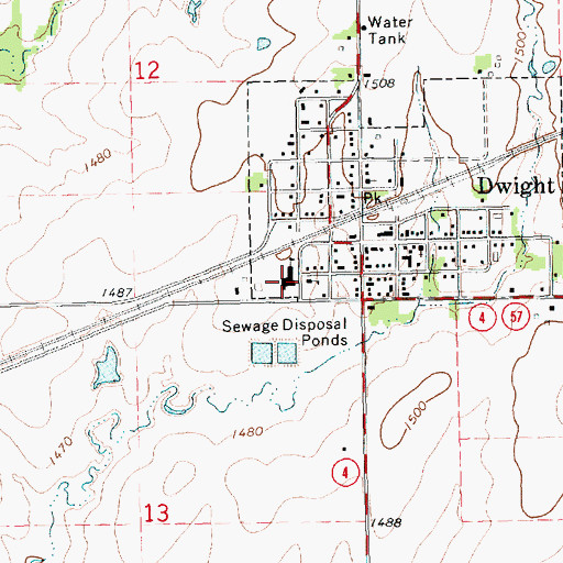 Topographic Map of Prairie Heights Elementary School, KS