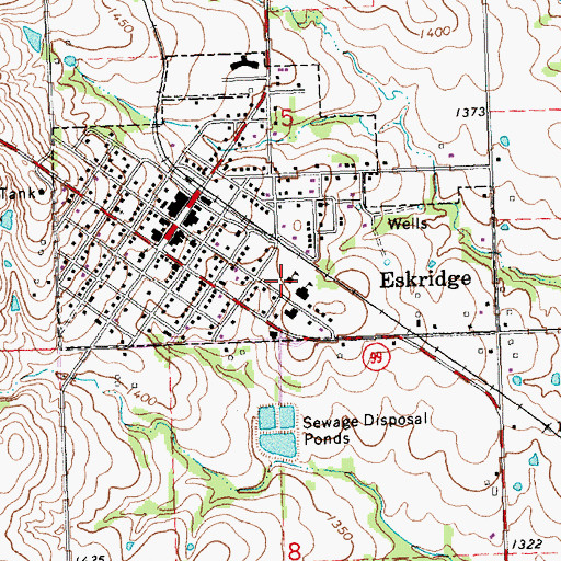 Topographic Map of Mission Valley High School, KS