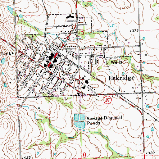 Topographic Map of Mission Valley School District Office, KS