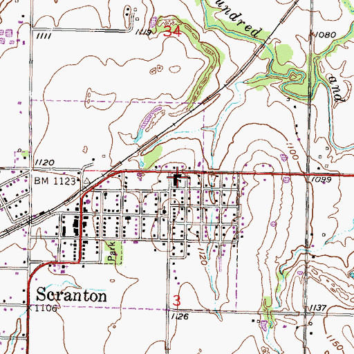 Topographic Map of Scranton Attendance Center, KS