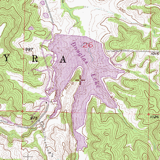 Topographic Map of Douglas Lake, KS