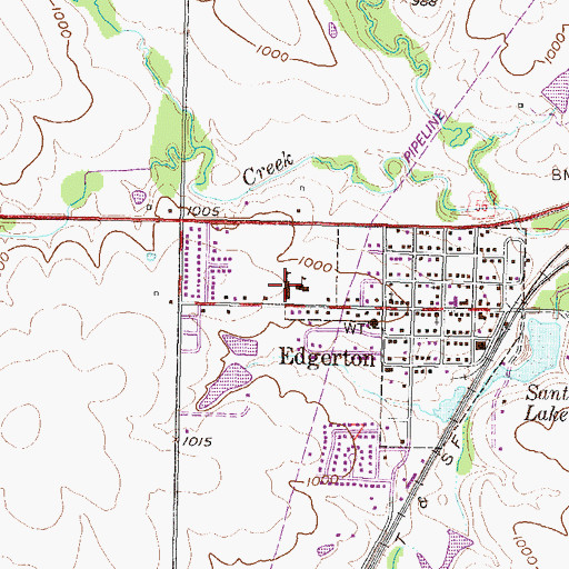 Topographic Map of Edgerton Elementary School, KS
