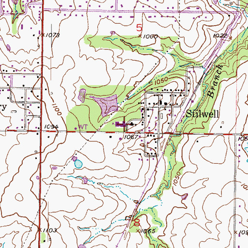 Topographic Map of Stilwell Elementary School, KS