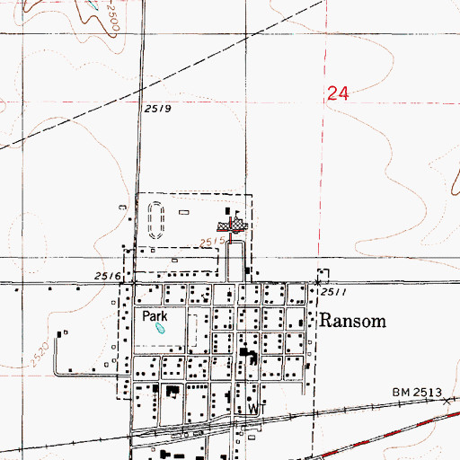 Topographic Map of Ransom Junior High School, KS
