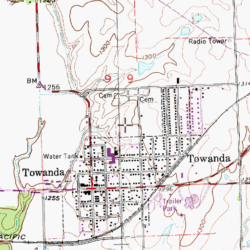 Topographic Map of Circle Towanda Elementary School, KS