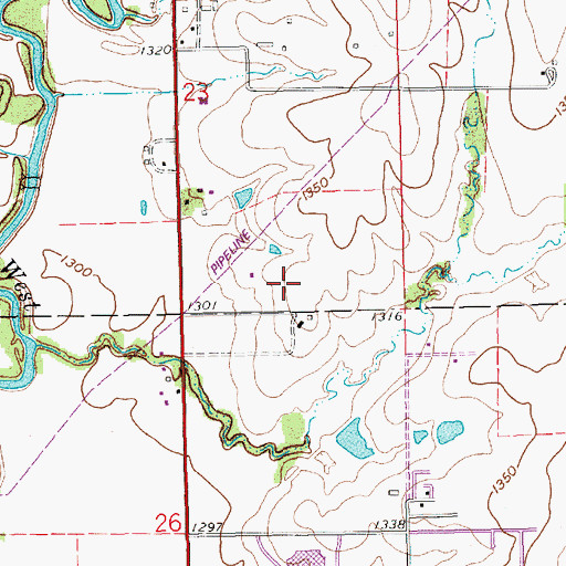Topographic Map of El Dorado Middle School, KS