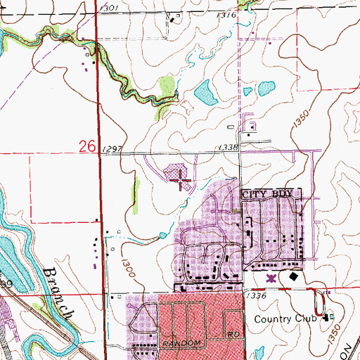 Topographic Map of El Dorado High School, KS