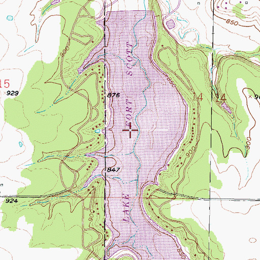 Topographic Map of Lake Fort Scott, KS