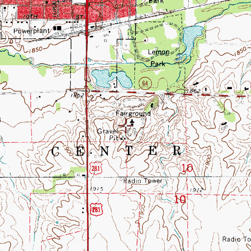 Topographic Map of Pratt County Fairgrounds, KS