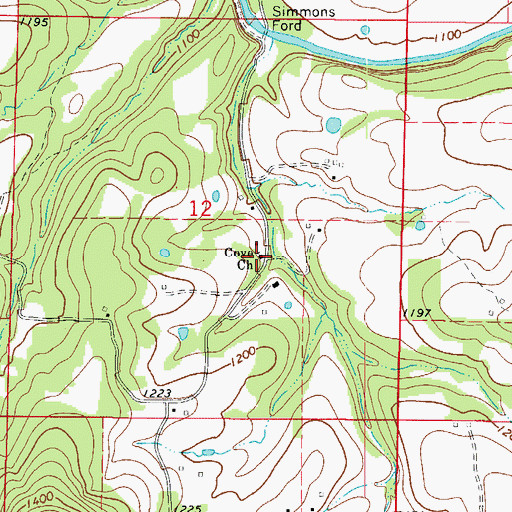 Topographic Map of Cove Church, AR