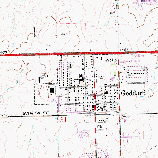 Topographic Map of Goddard Primary Learning Center, KS
