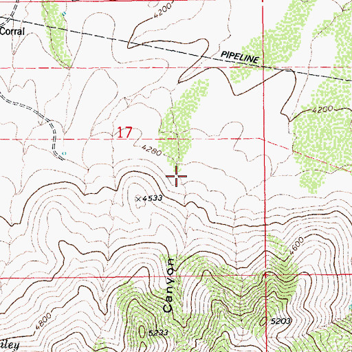 Topographic Map of Adams Canyon, AZ
